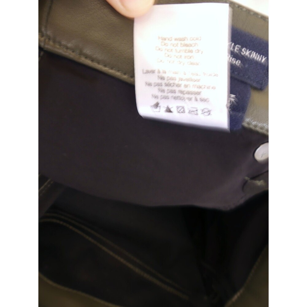 Veronica Beard 29 Pants Debbie Vegan Leather High Rise Skinny Ankle Green NWT - Picture 9 of 10
